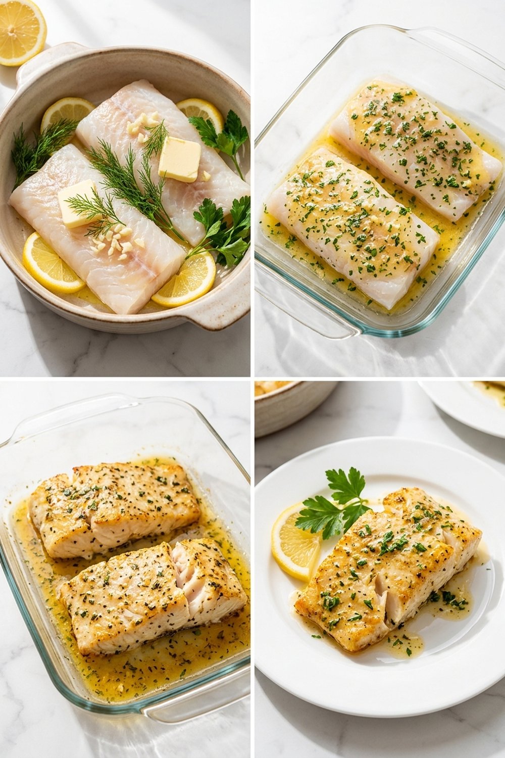 Step by step Lemon Herb Baked Cod