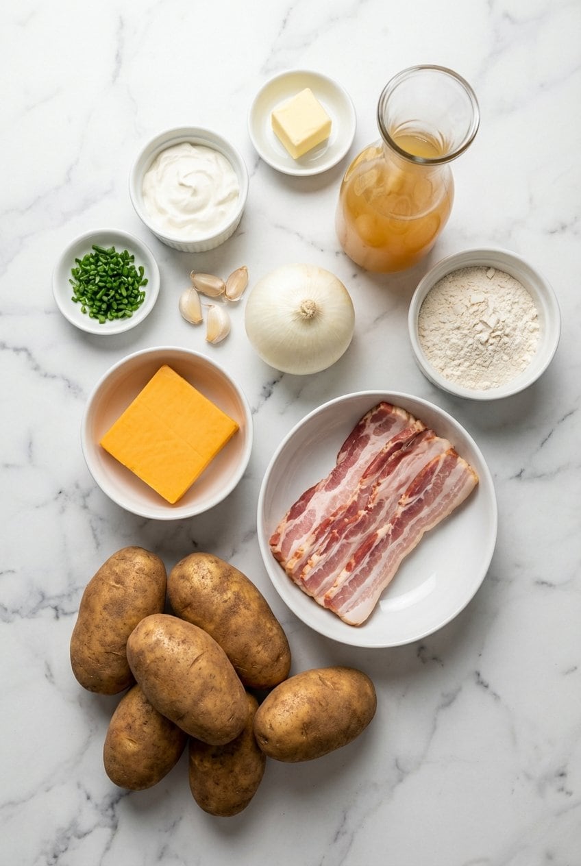 Ingredients for Loaded Baked Potato Soup