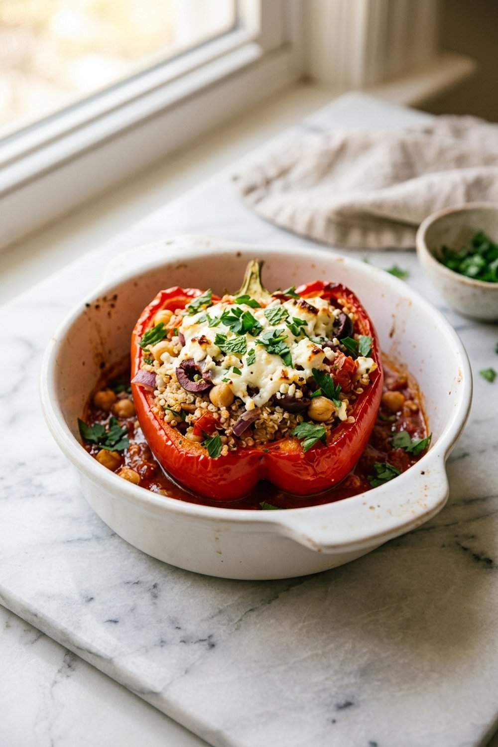 Mediterranean Stuffed Peppers close up