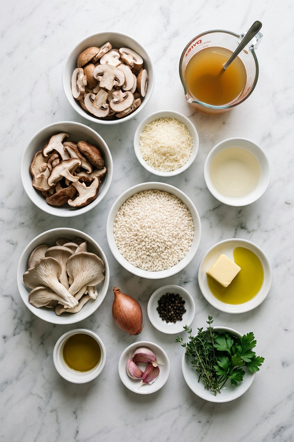 Mushroom Risotto ingredients