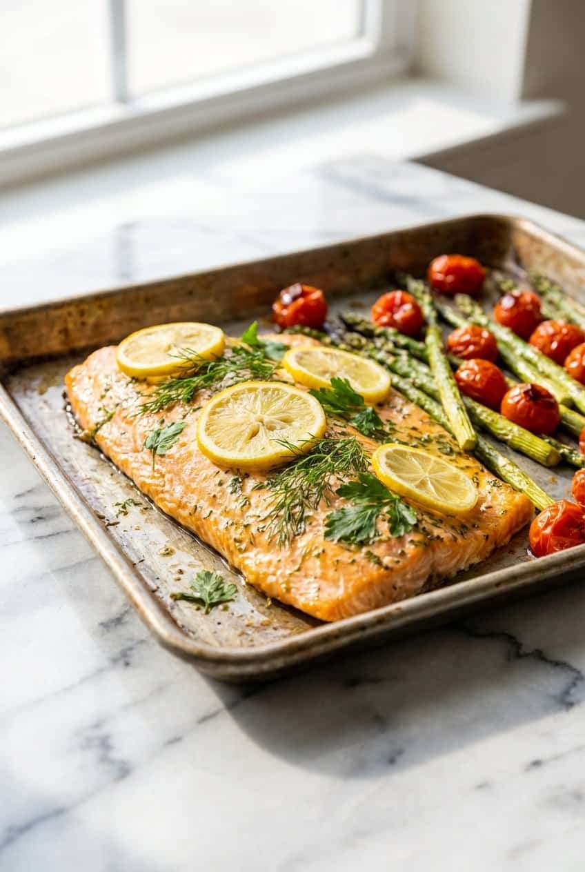 One Pan Lemon Herb Salmon hero shot