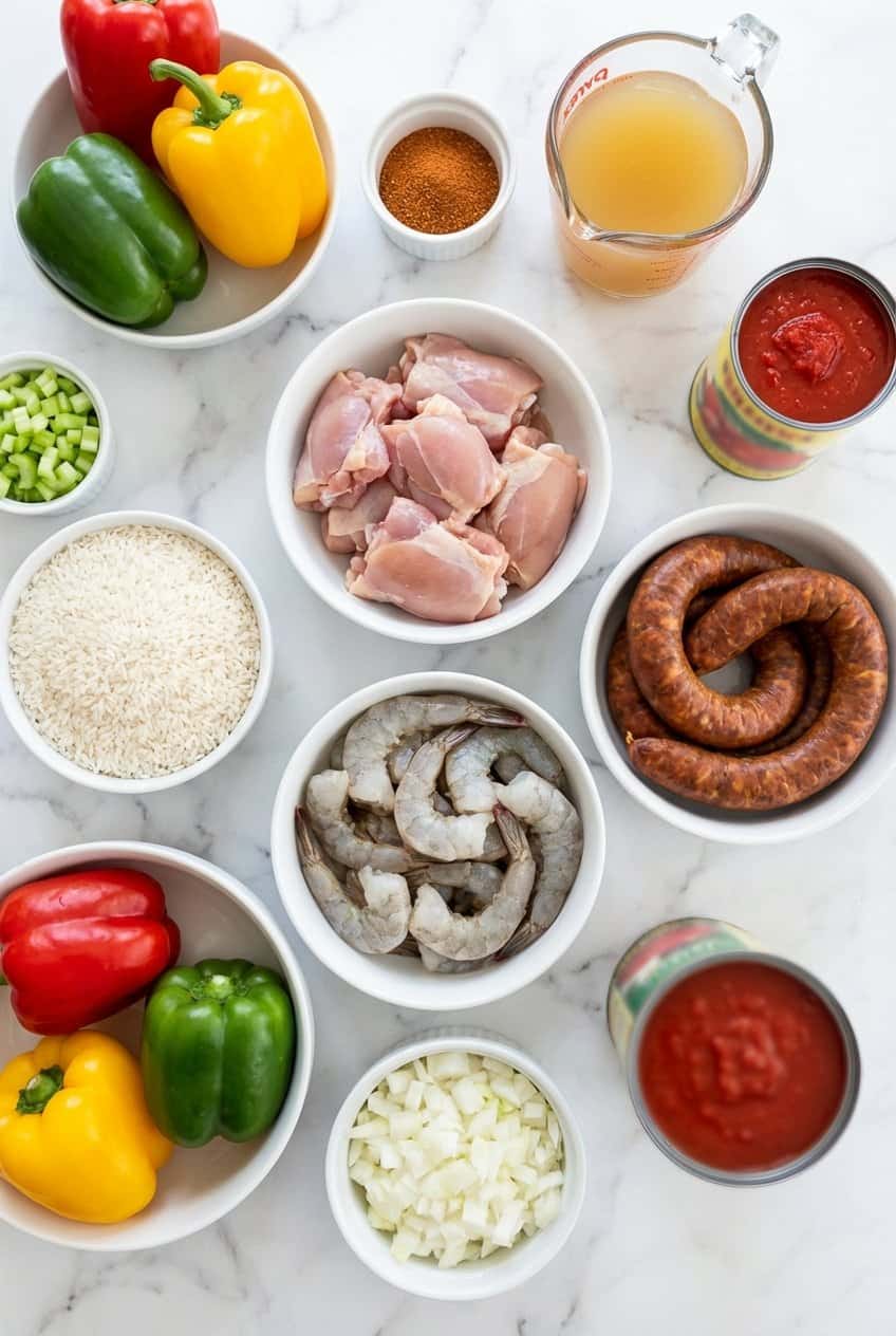 Ingredients for One Pot Jambalaya