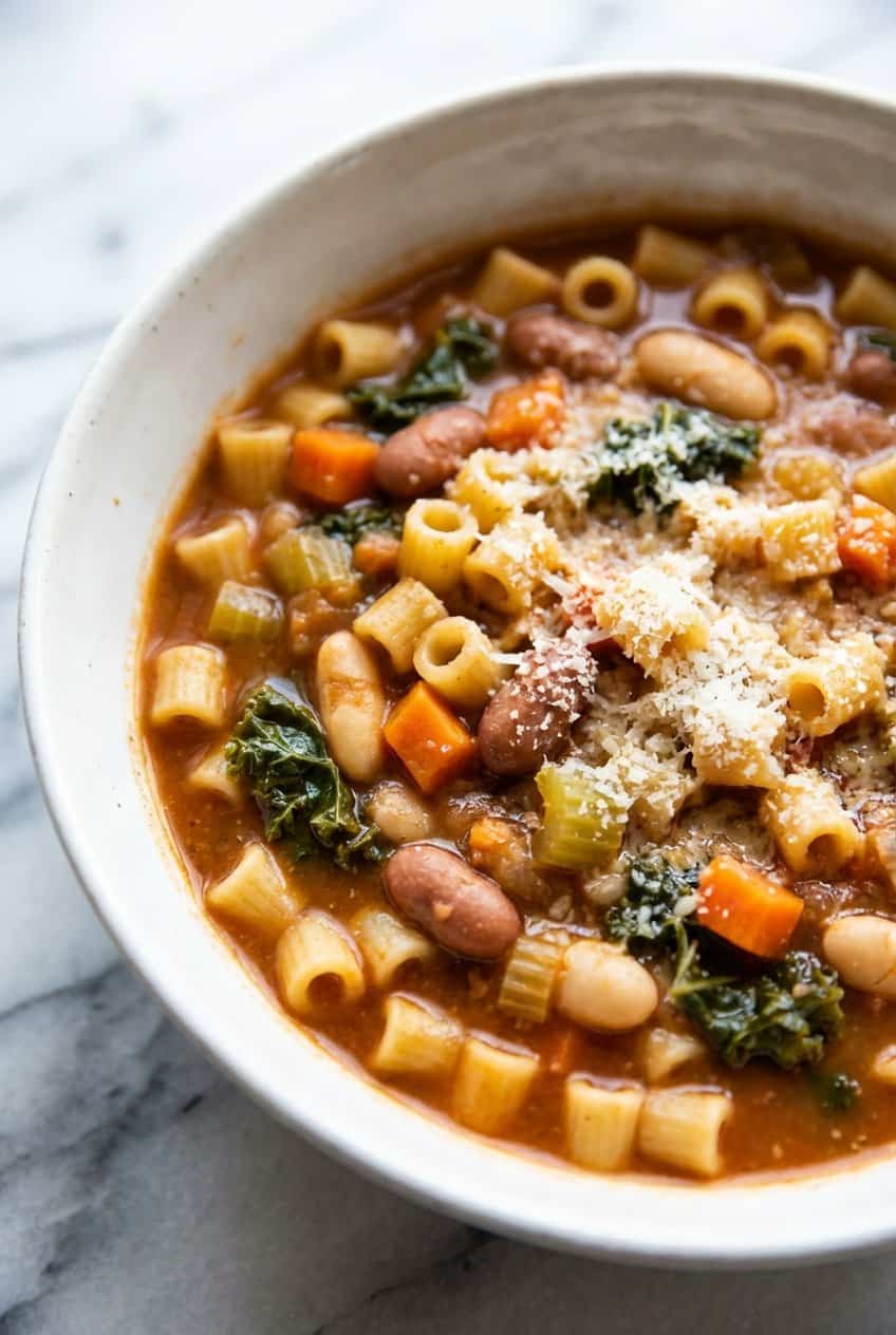 Close up of Pasta E Fagioli