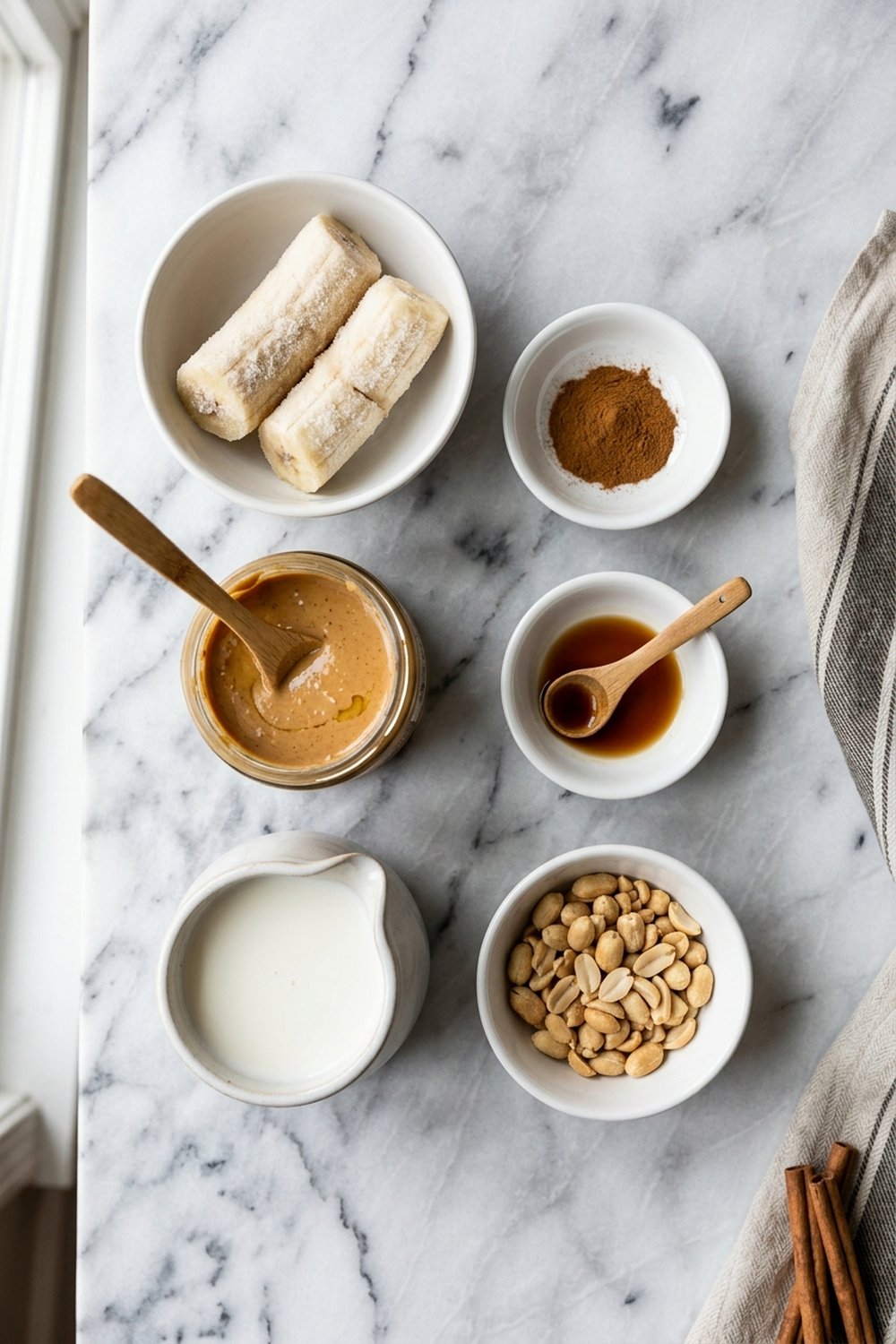 Peanut Butter Banana Smoothie ingredients