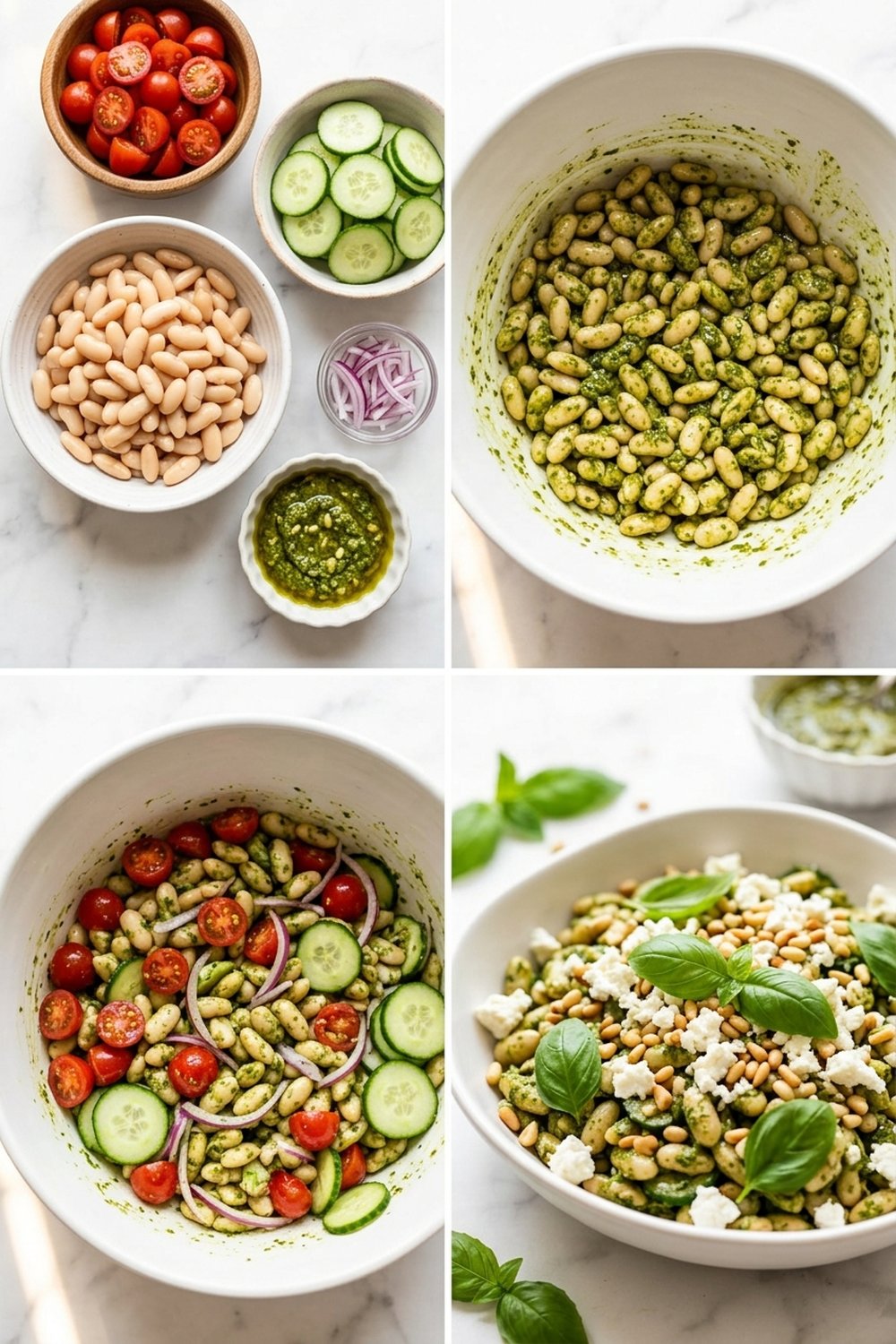 Step by step Pesto White Bean Salad