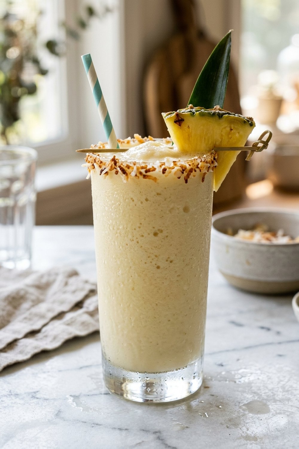 Pina Colada Smoothie close up