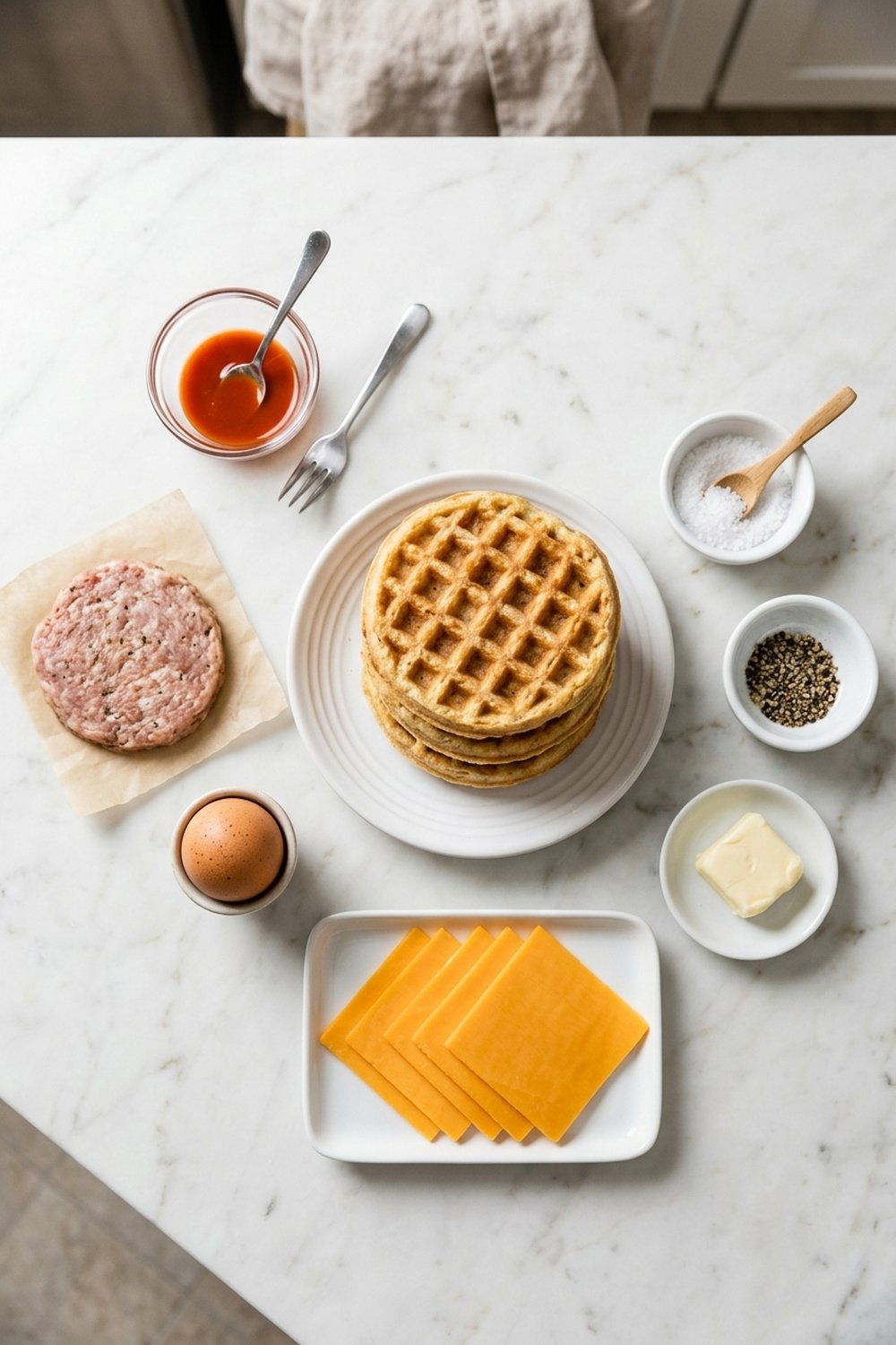 Protein Waffle Breakfast Sandwich ingredients