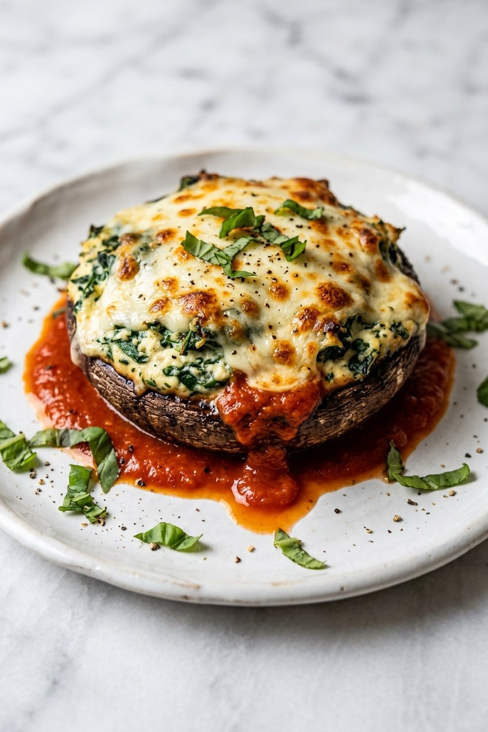 Ricotta Stuffed Portobello Mushrooms close up