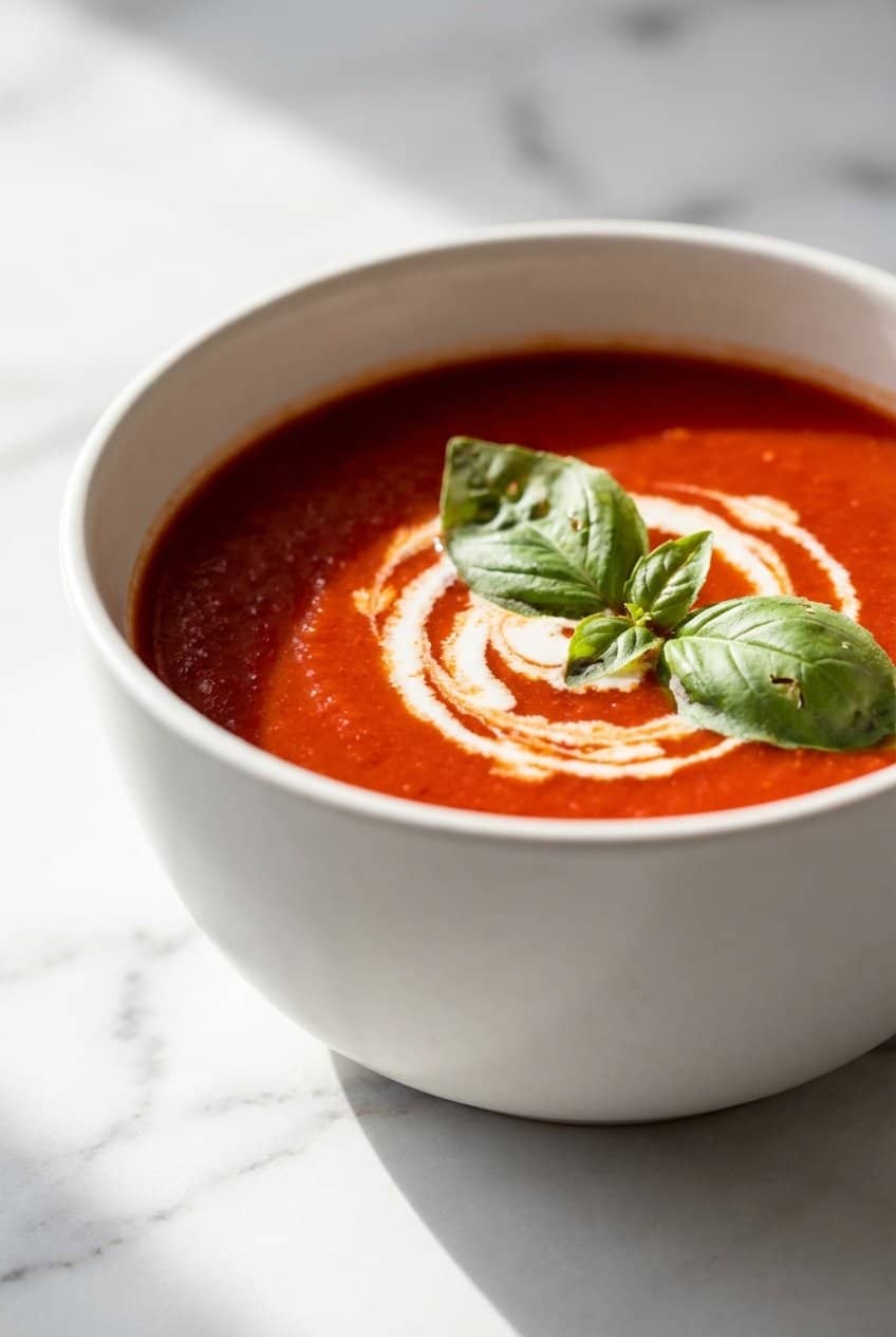 Close up of Roasted Tomato Soup