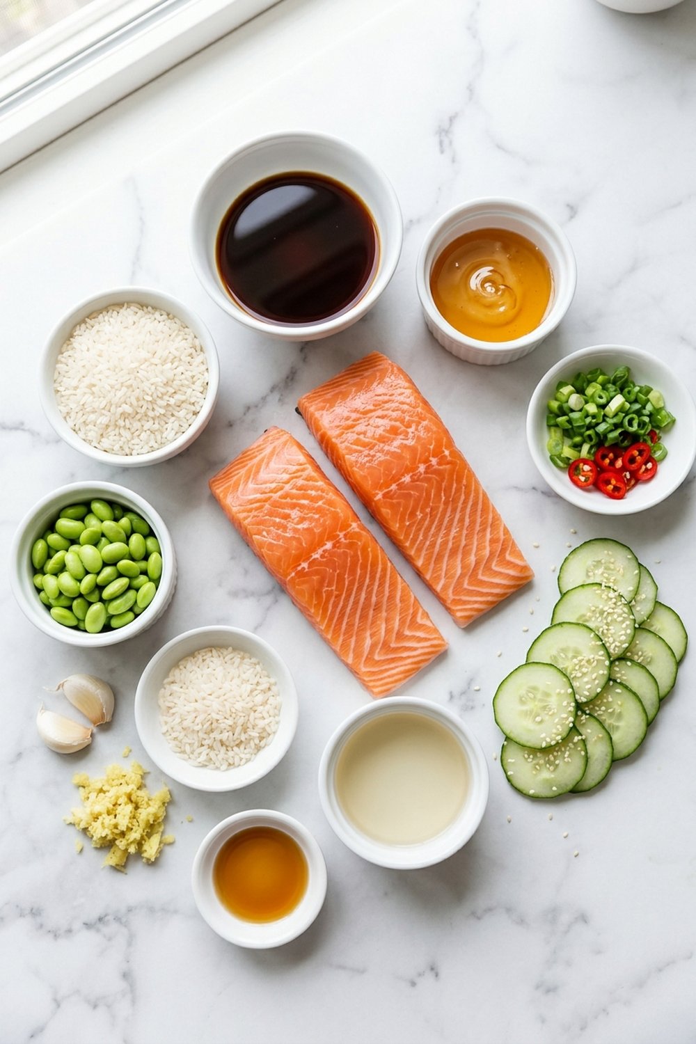 Salmon Teriyaki Rice Bowls ingredients