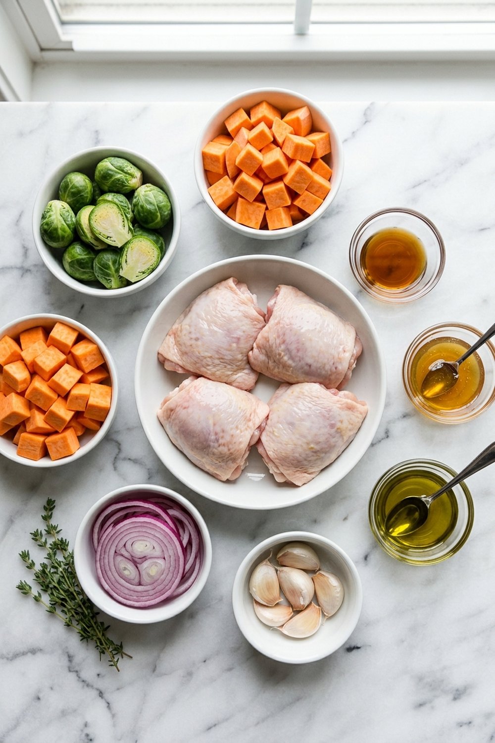 Sheet Pan Honey Balsamic Chicken and Veggies ingredients