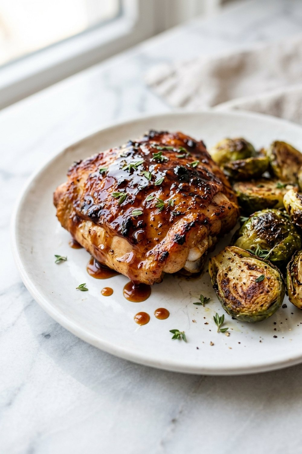 Sheet Pan Honey Balsamic Chicken and Veggies close up