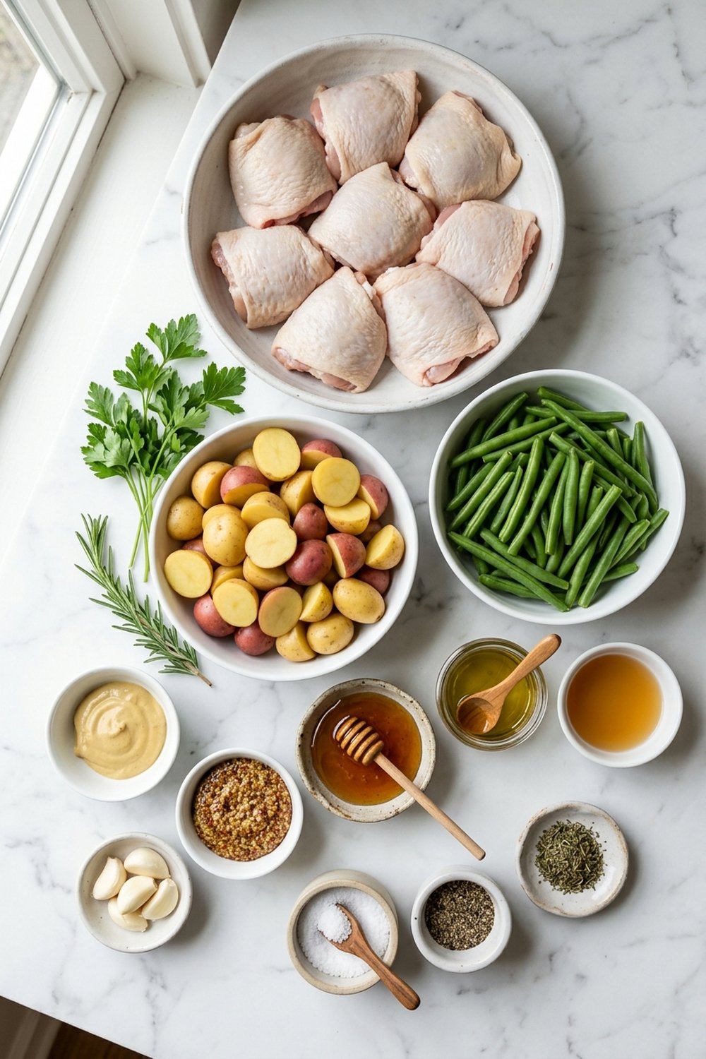 Sheet Pan Honey Mustard Chicken ingredients
