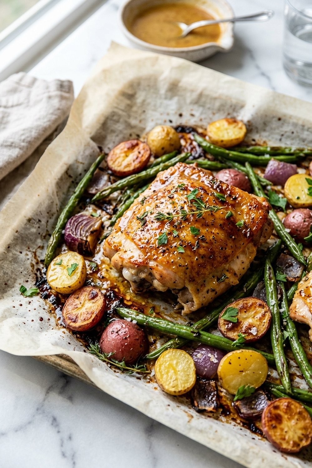 Sheet Pan Honey Mustard Chicken close up