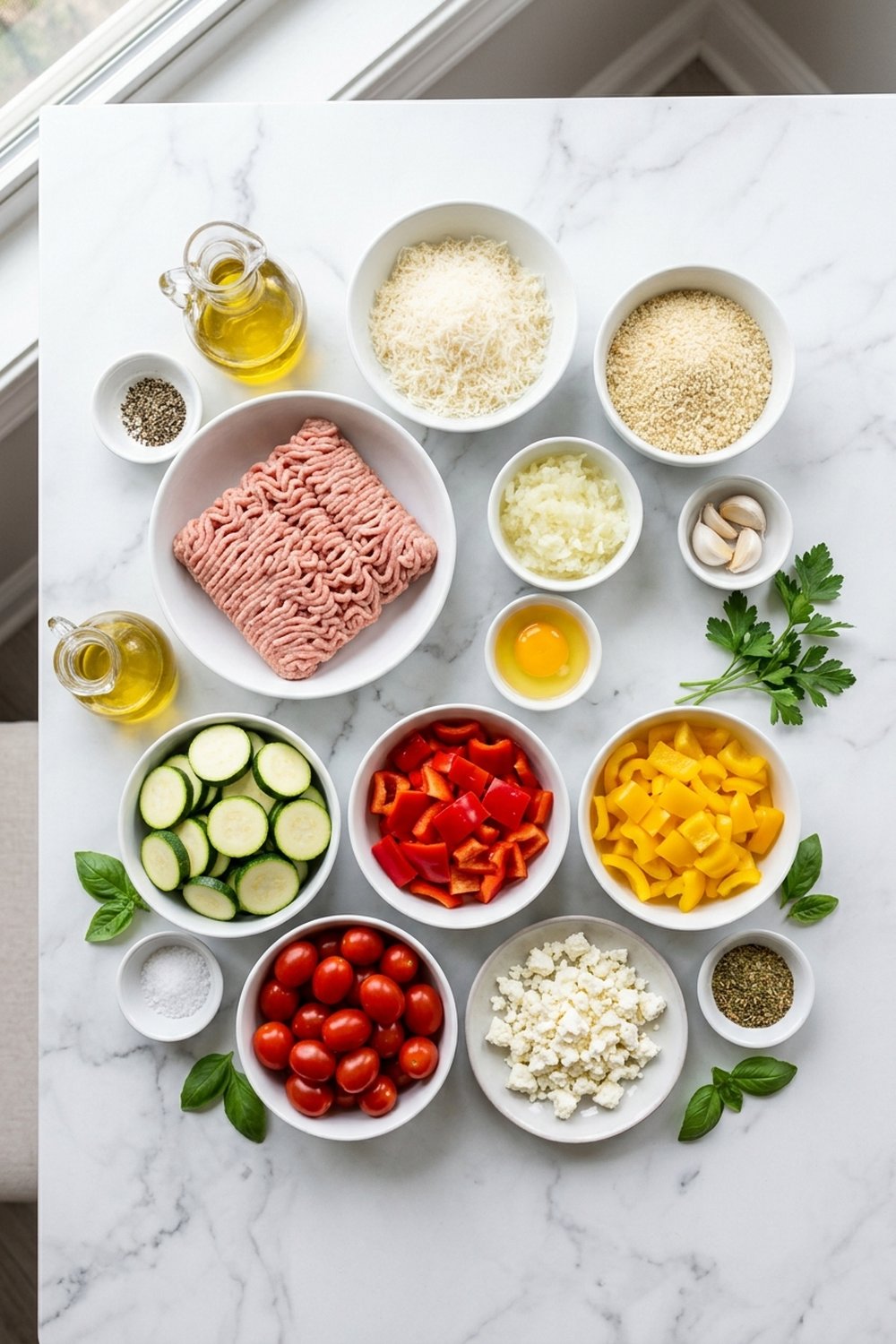Sheet Pan Turkey Meatballs and Veggies ingredients