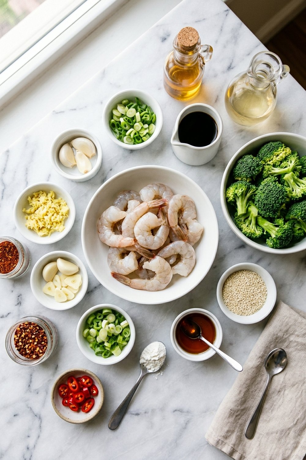 Shrimp and Broccoli Stir Fry ingredients