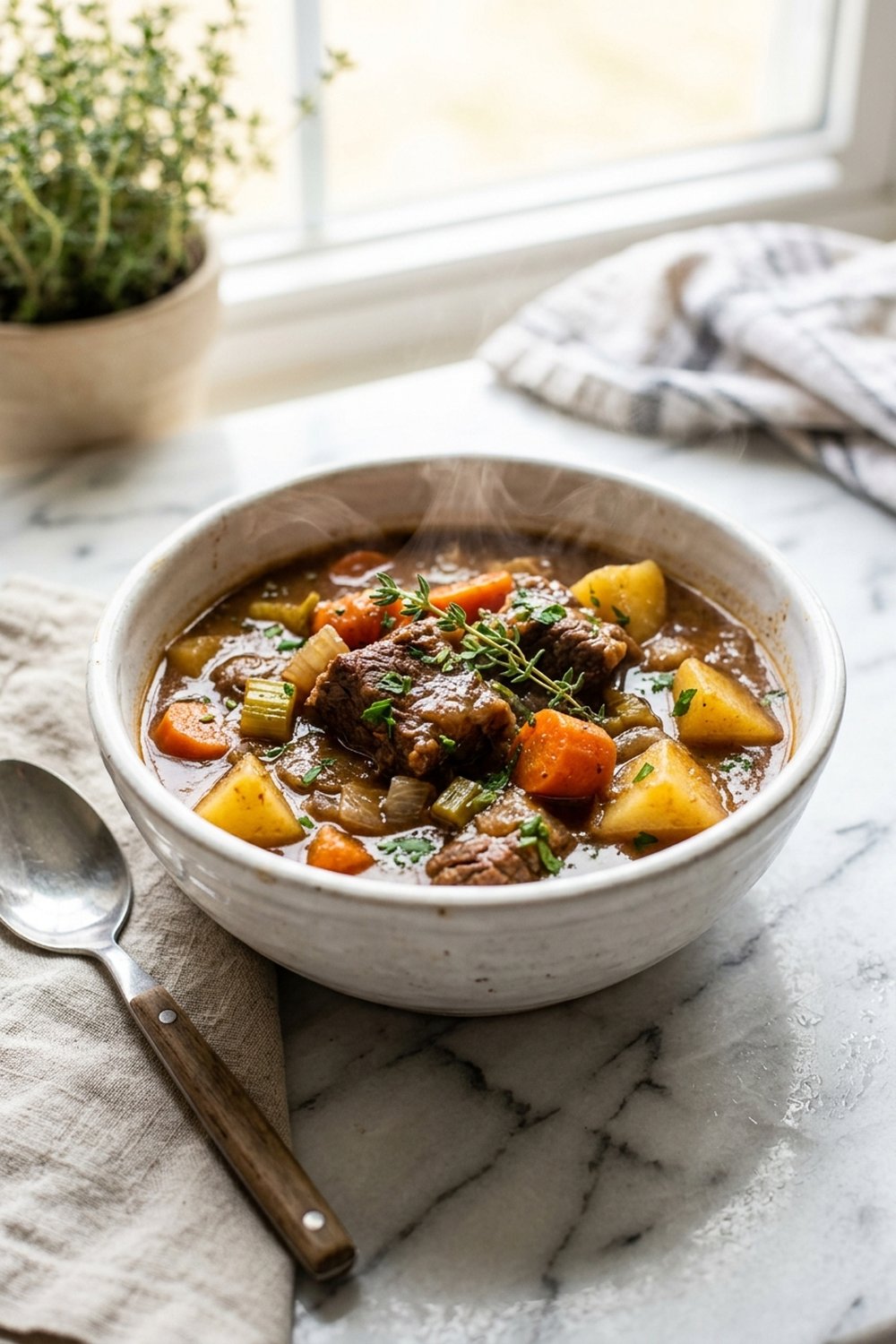 Slow Cooker Beef Stew close up
