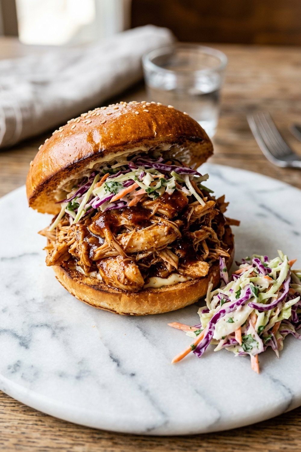 Slow Cooker Pulled Chicken close up