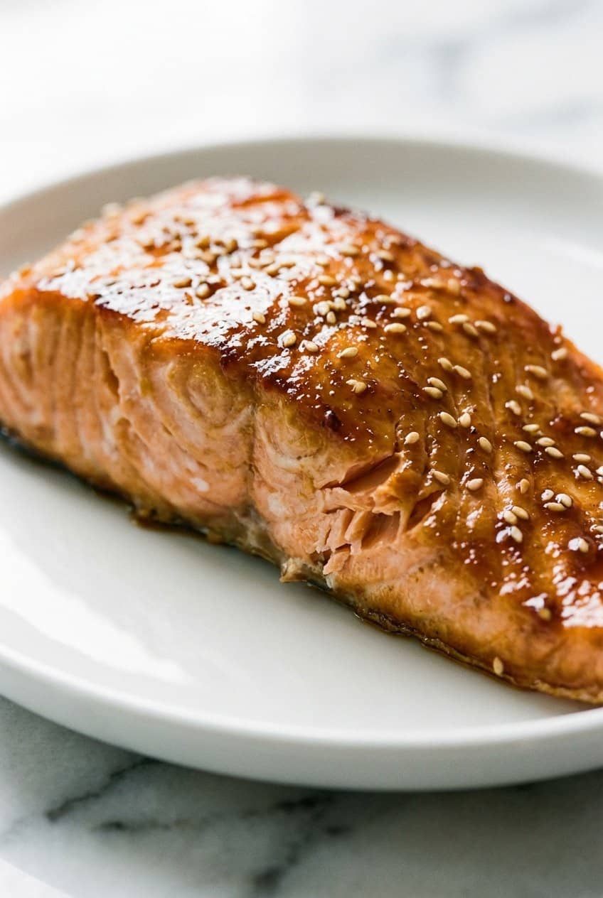 Close up of Soy Glazed Salmon