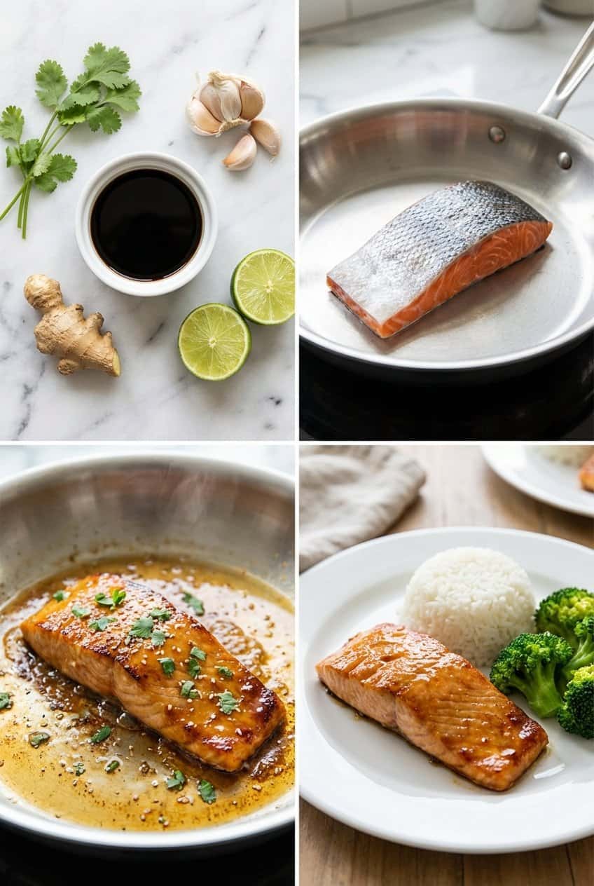 Step by step process for making Soy Glazed Salmon