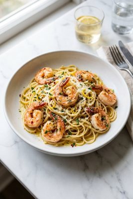 Spicy Garlic Shrimp Pasta