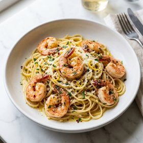 Spicy Garlic Shrimp Pasta