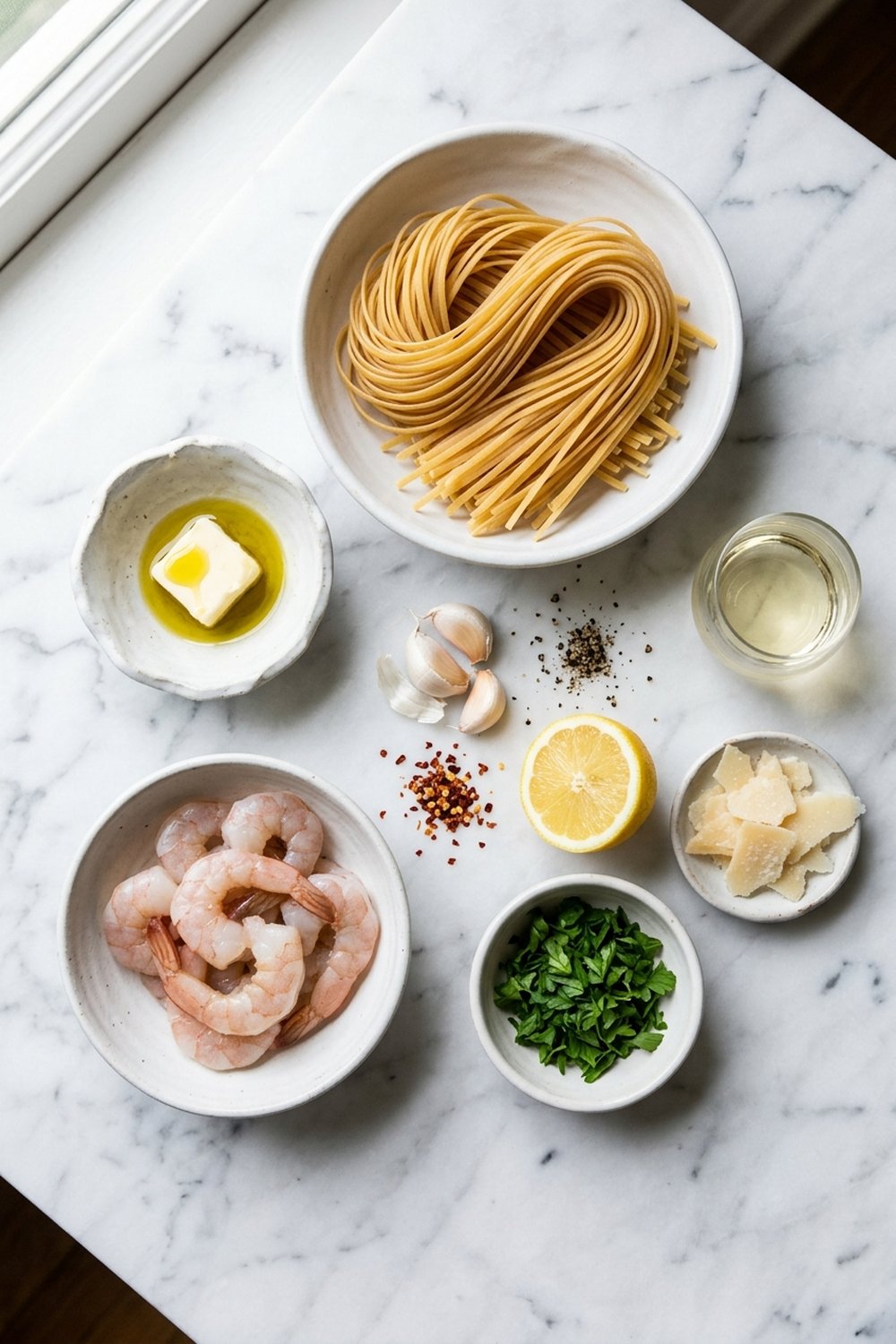 Spicy Garlic Shrimp Pasta ingredients