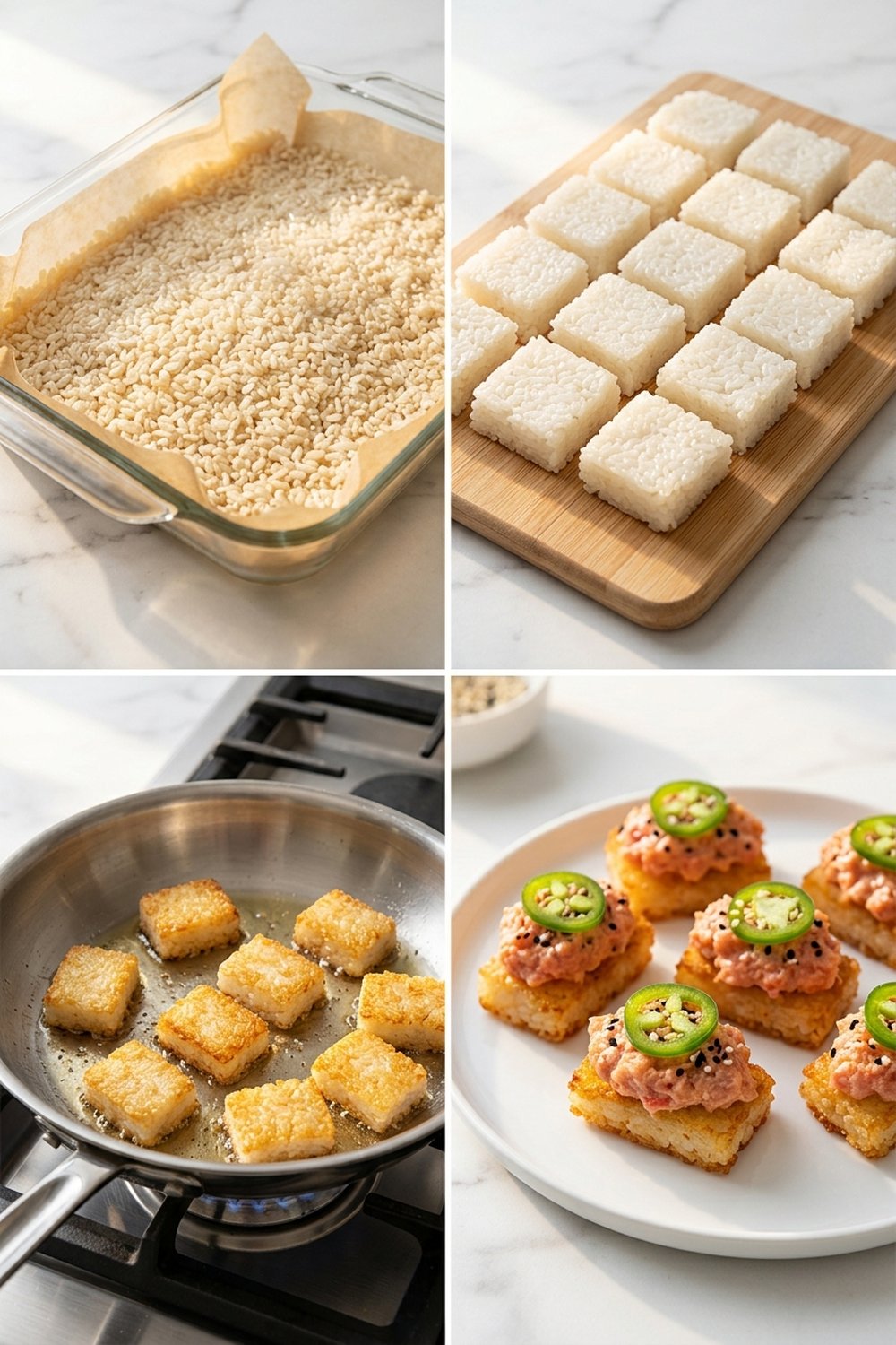 Step by step Spicy Tuna Crispy Rice Bites