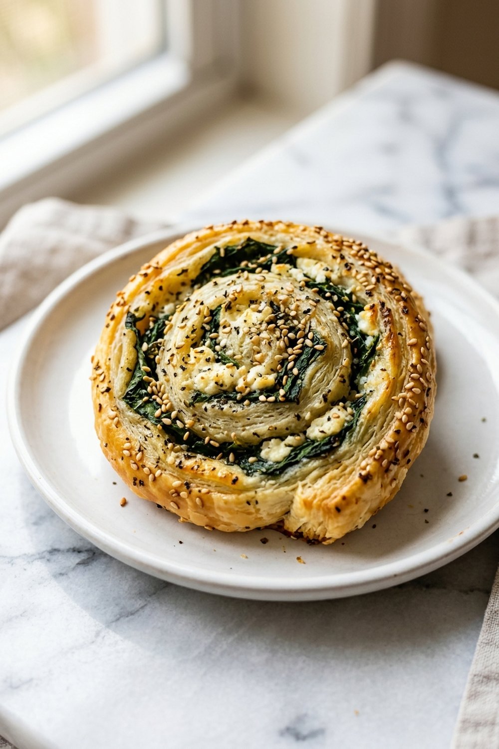 Spinach Feta Pinwheels close up