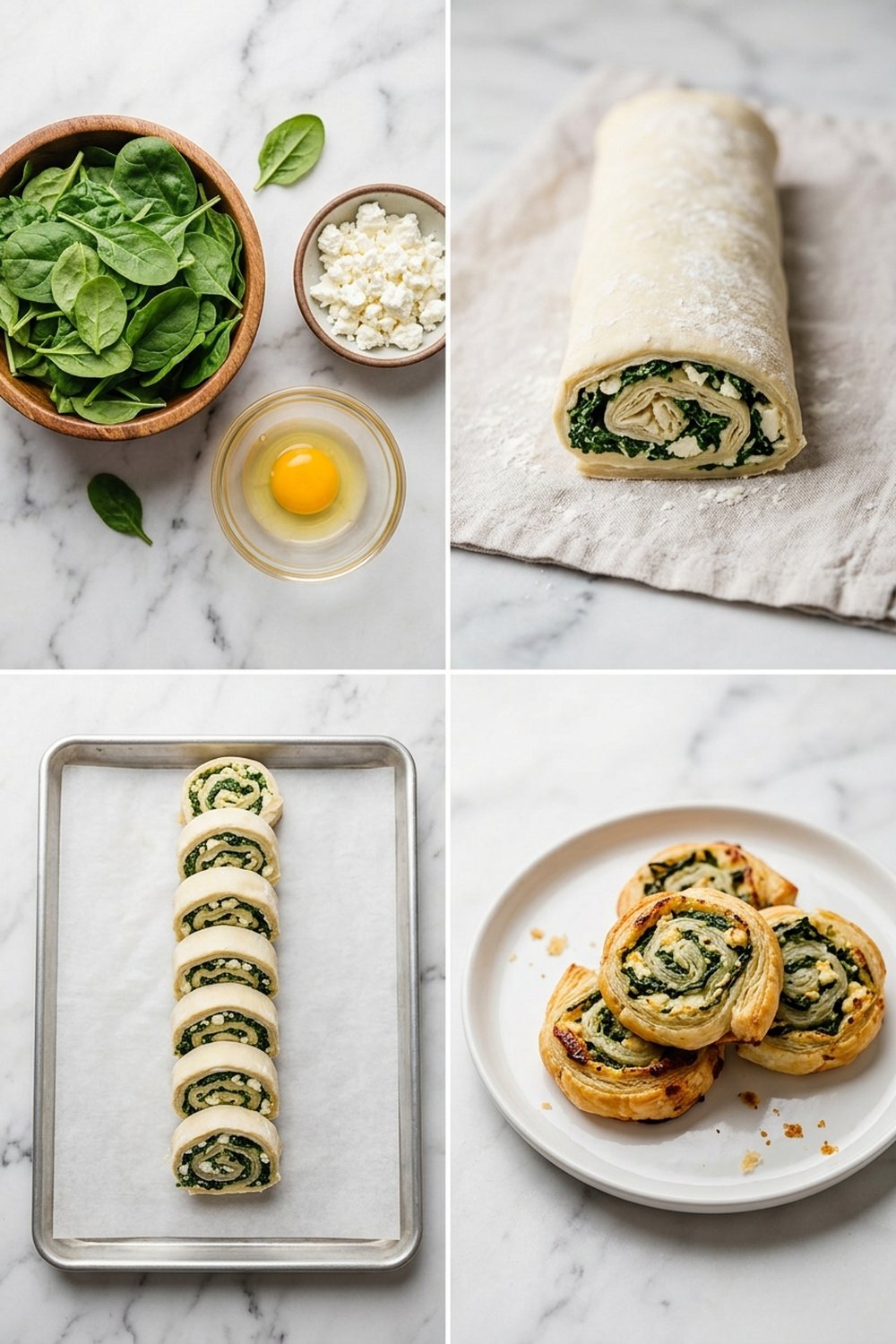 How to make Spinach Feta Pinwheels