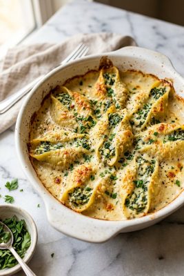 Spinach Ricotta Stuffed Pasta Shells