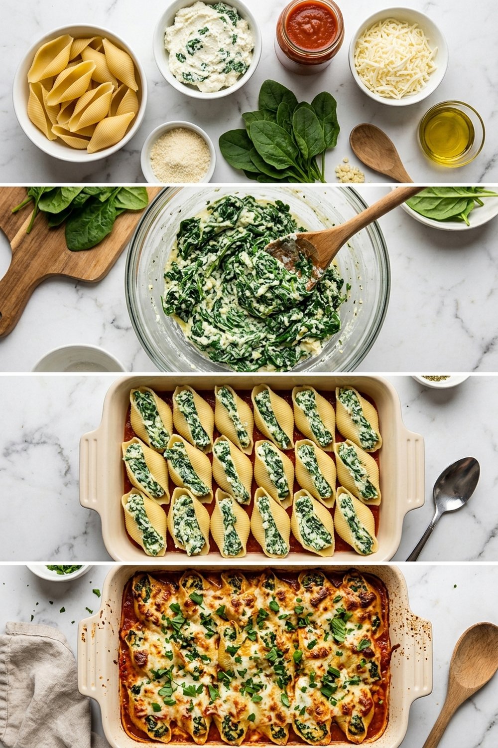 How to make Spinach Ricotta Stuffed Pasta Shells