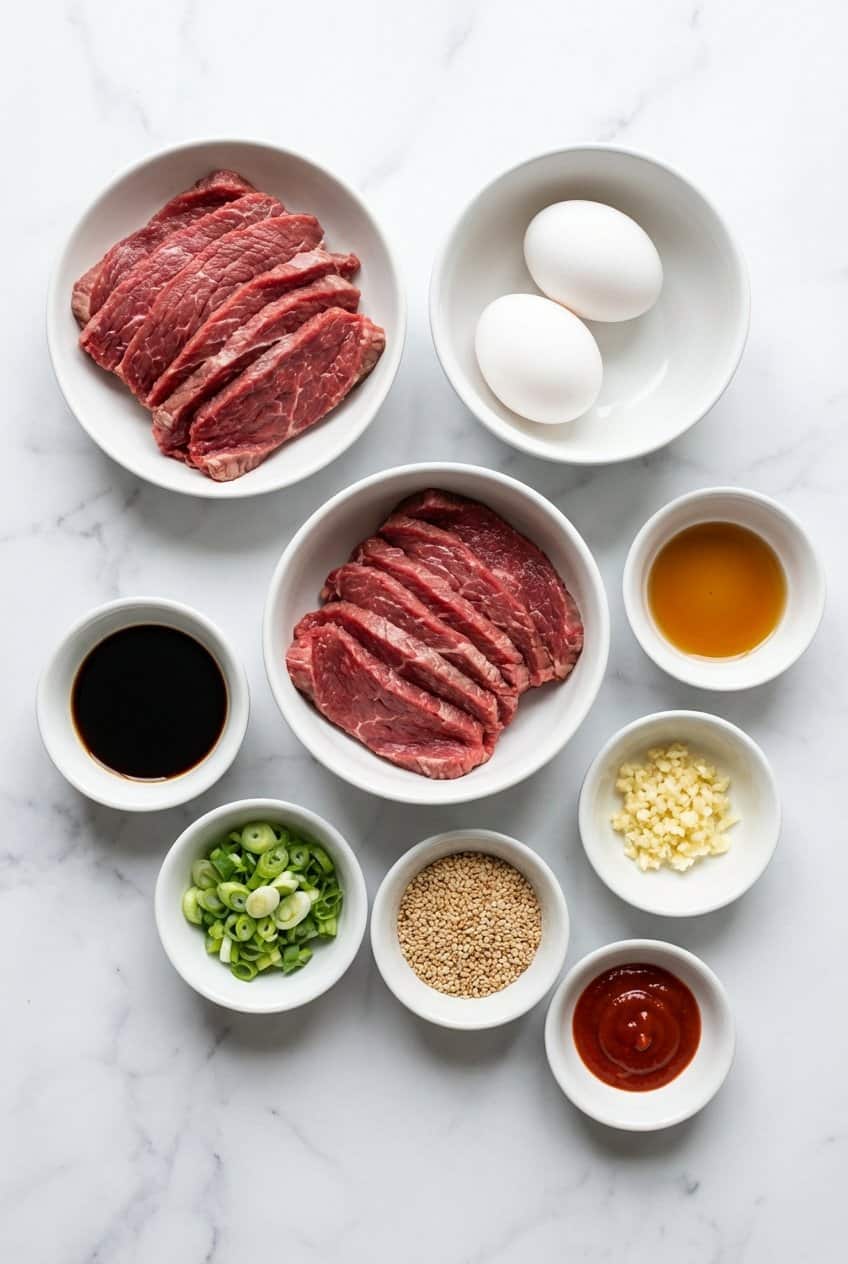 Ingredients for Steak And Egg Rice Bowl