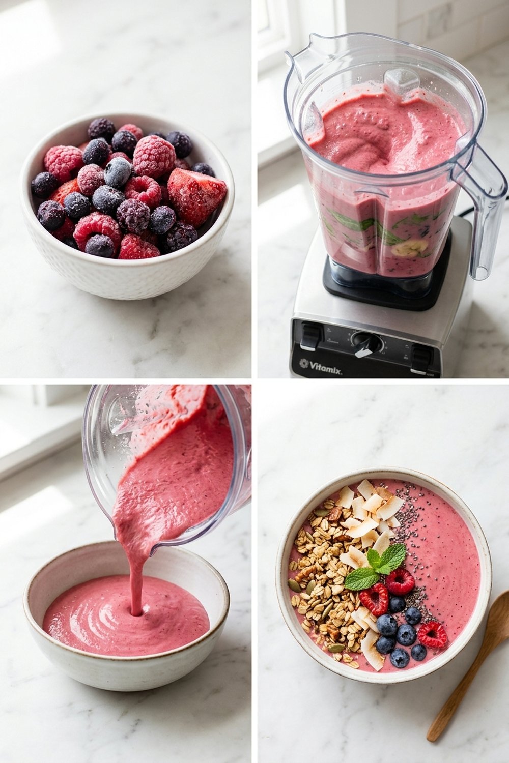 How to make Strawberry Banana Smoothie Bowl