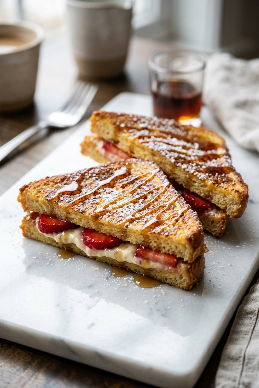 Strawberry Cream Cheese Stuffed French Toast