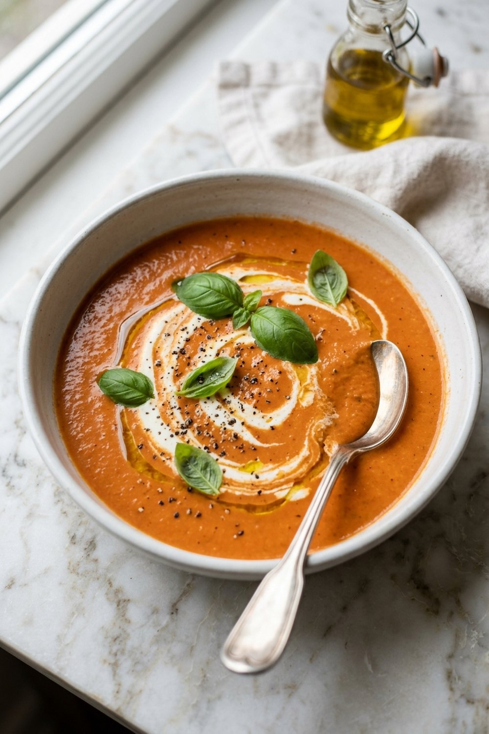 Tomato Basil Soup close up
