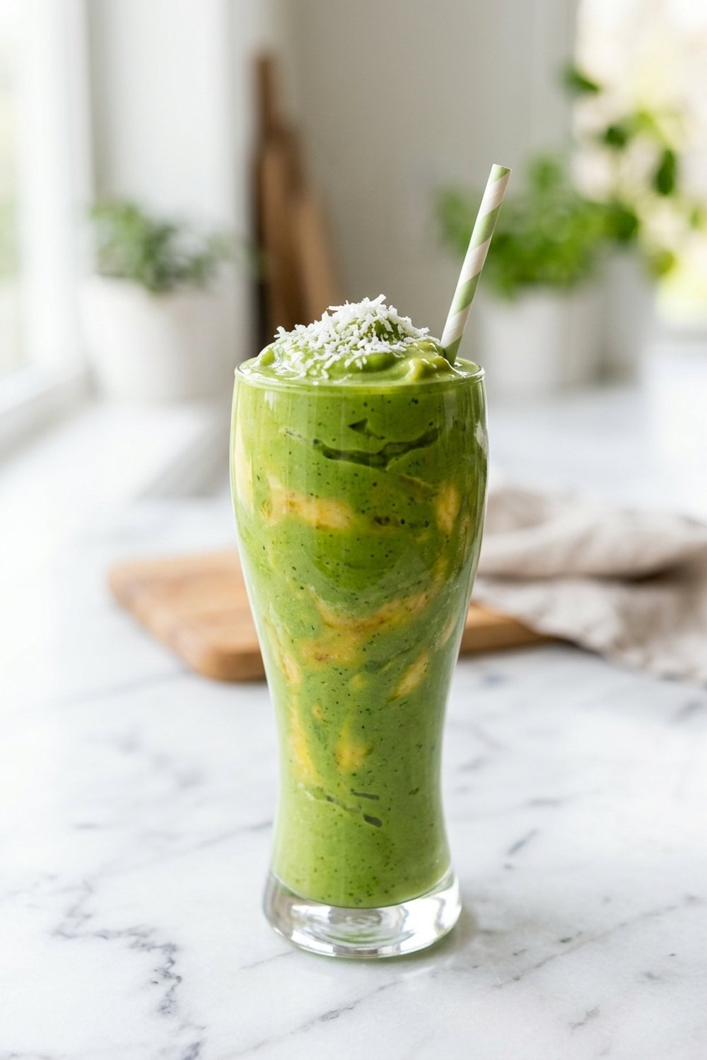 Tropical Green Smoothie close up