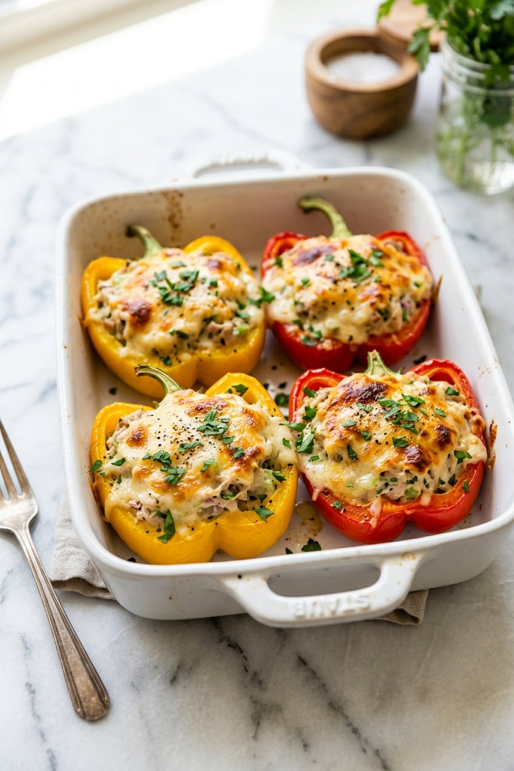 Tuna Melt Stuffed Peppers