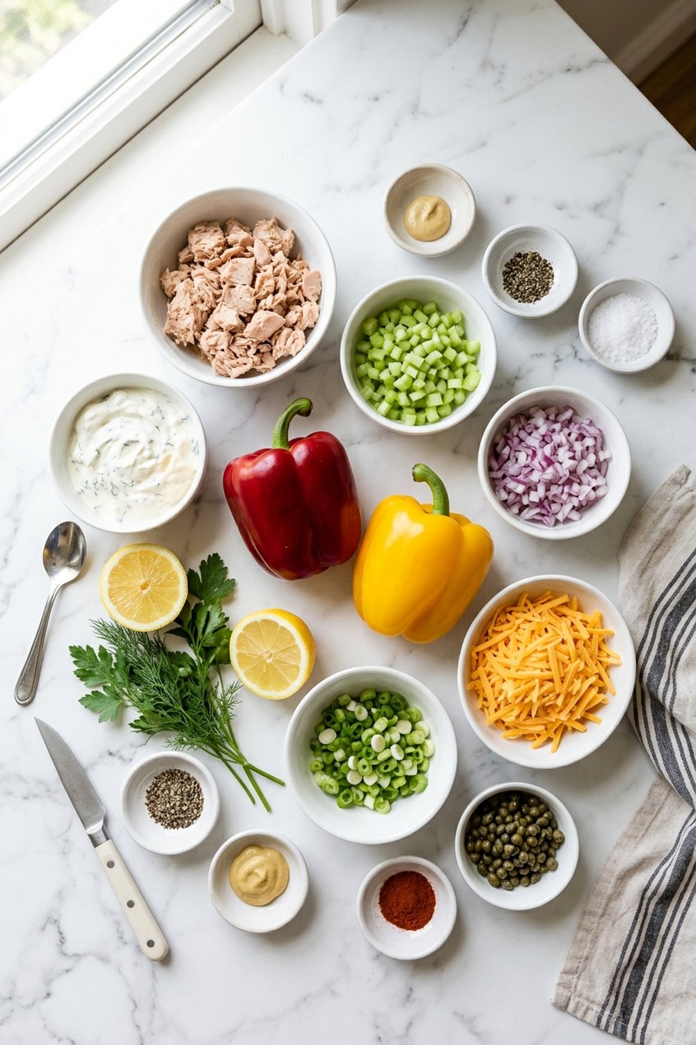 Tuna Melt Stuffed Peppers ingredients