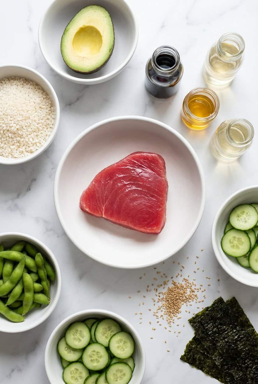 Ingredients for Tuna Rice Bowl