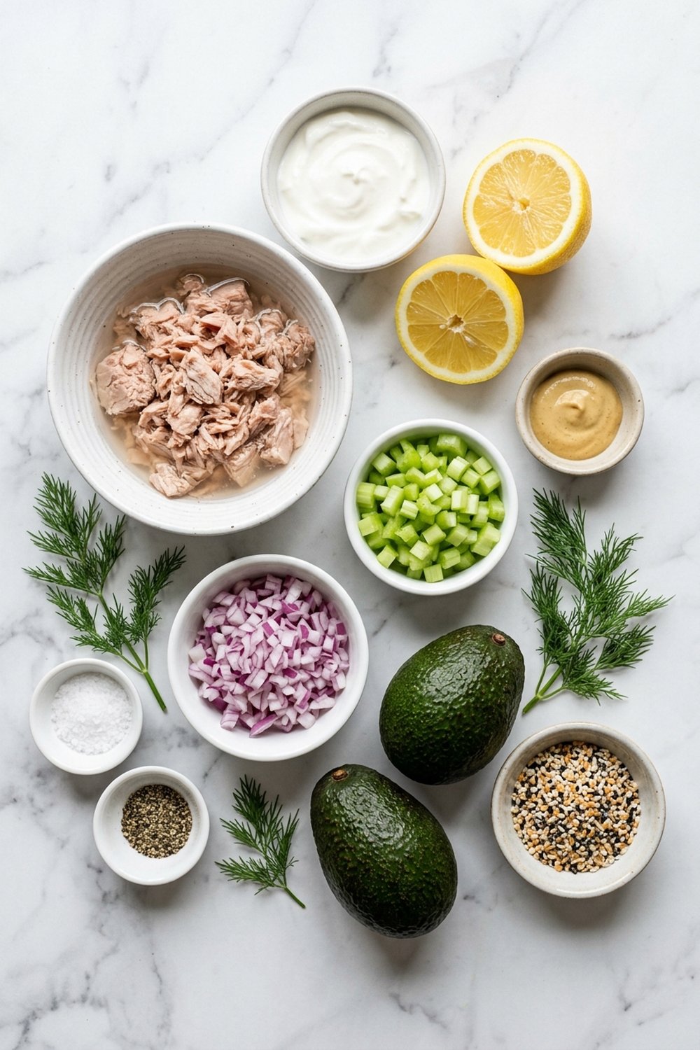 Tuna Stuffed Avocados ingredients