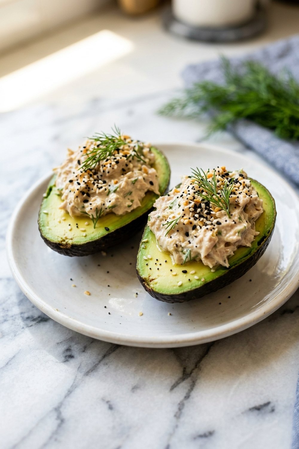 Tuna Stuffed Avocados close up