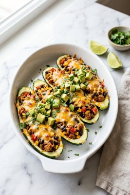 Turkey Taco Zucchini Boats