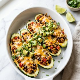 Turkey Taco Zucchini Boats