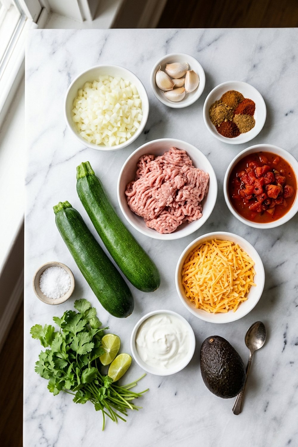 Turkey Taco Zucchini Boats ingredients