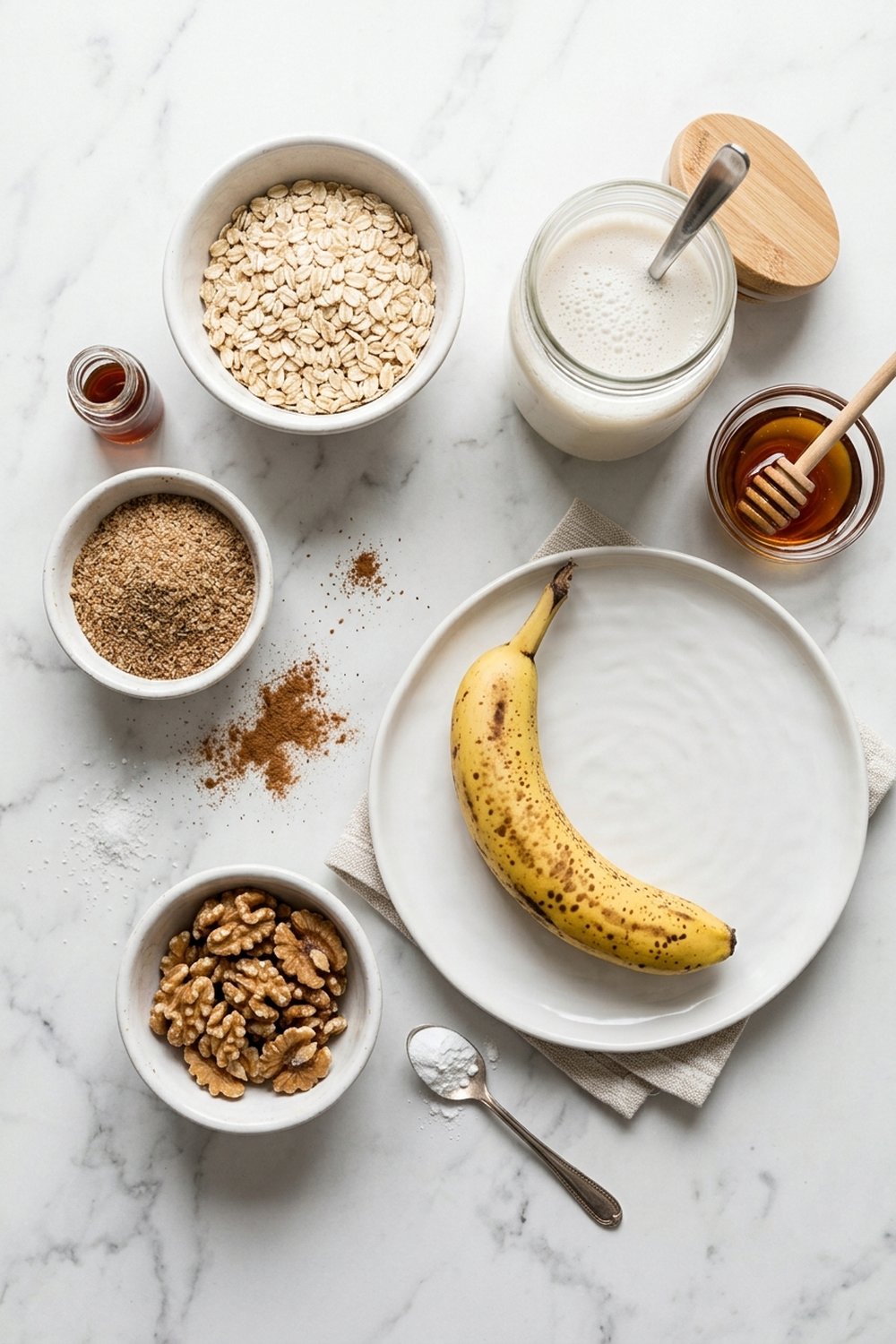 Vegan Banana Bread Baked Oats ingredients