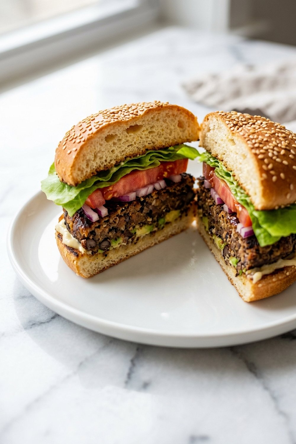 Vegan Black Bean Burgers close up