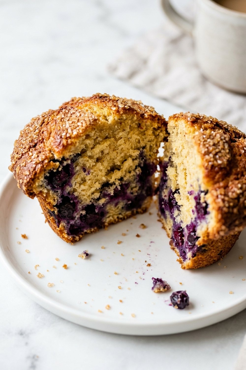 Vegan Blueberry Muffins close up