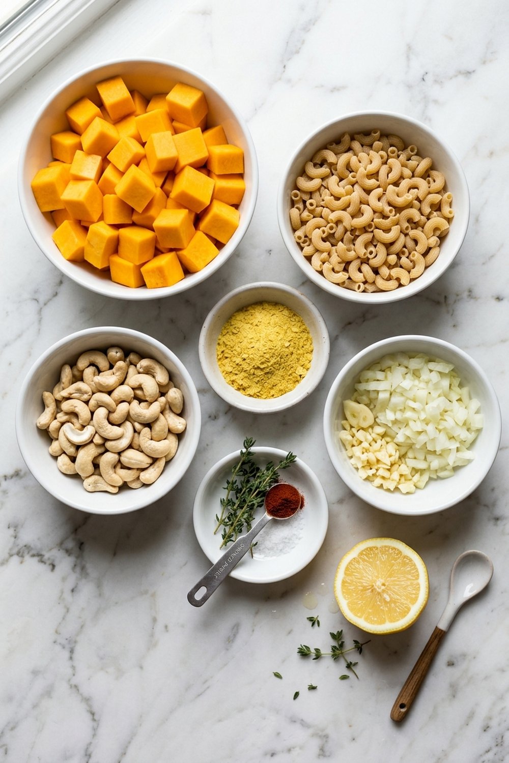 Vegan Butternut Squash Mac and Cheese ingredients