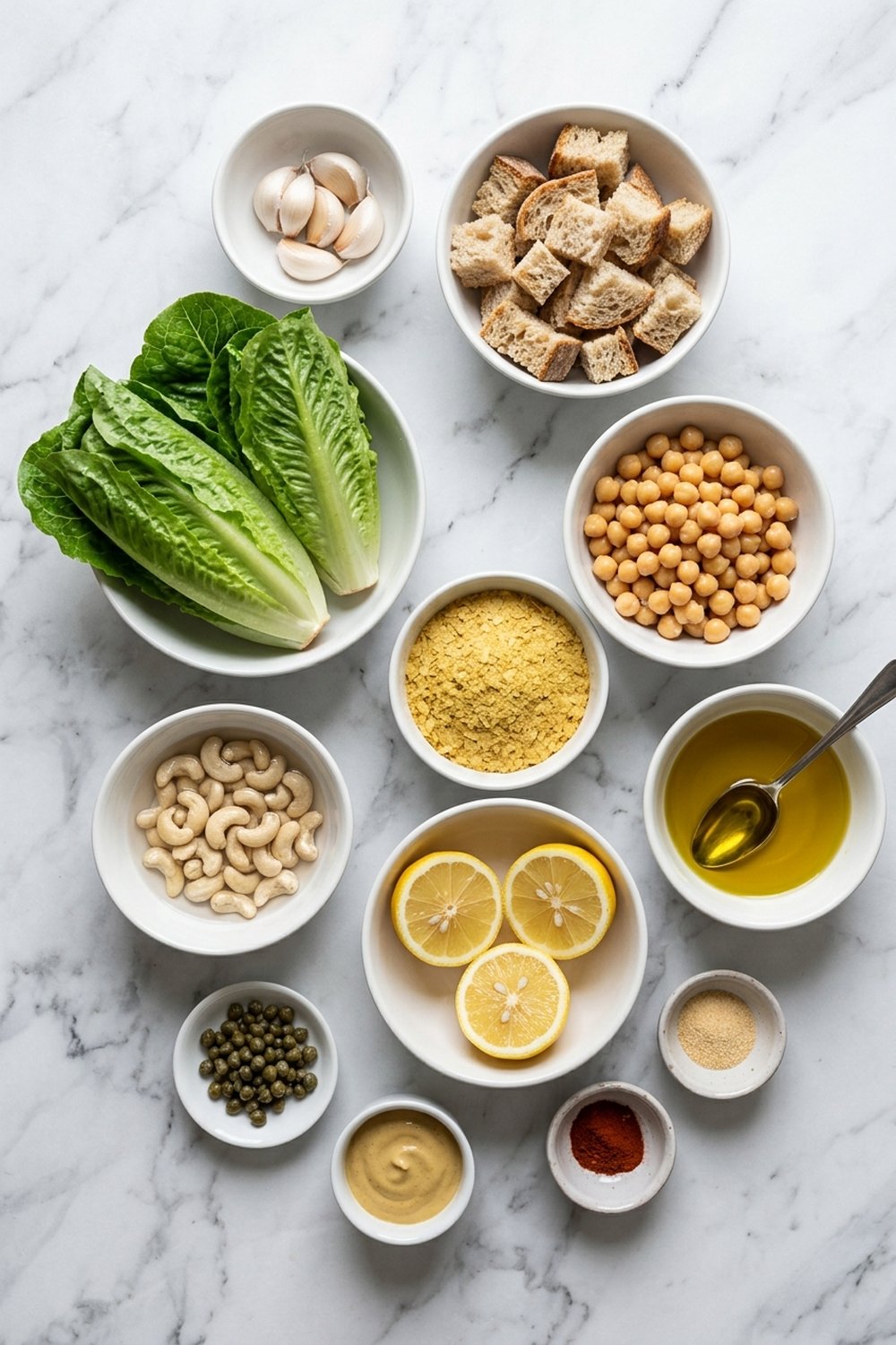 Vegan Caesar Salad with Cashew Dressing ingredients